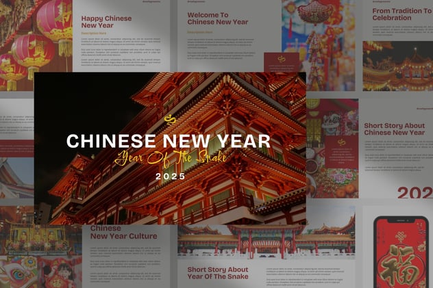 中国新年文化专题讲座及民俗风俗介绍Keynote模板 - 乐喵办公