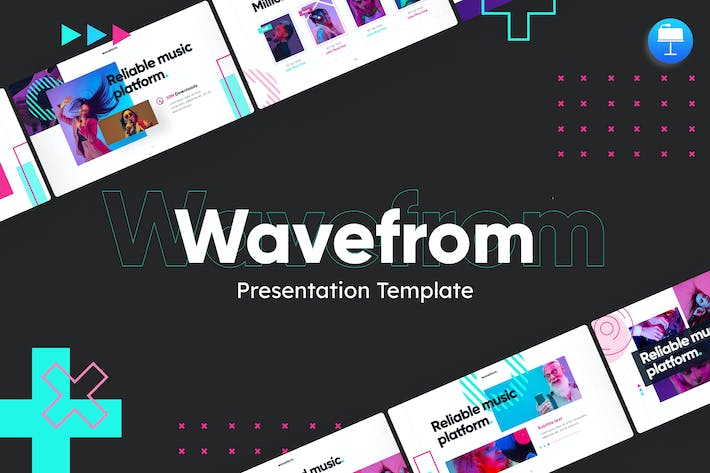 创意声波风格音乐节活动策划与演唱会现场Keynote模板 - 乐喵办公