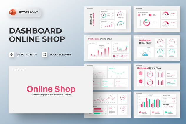 现代化业务数据看板仪表盘(Dashboard)实时监控展示PPT模板 - 乐喵办公