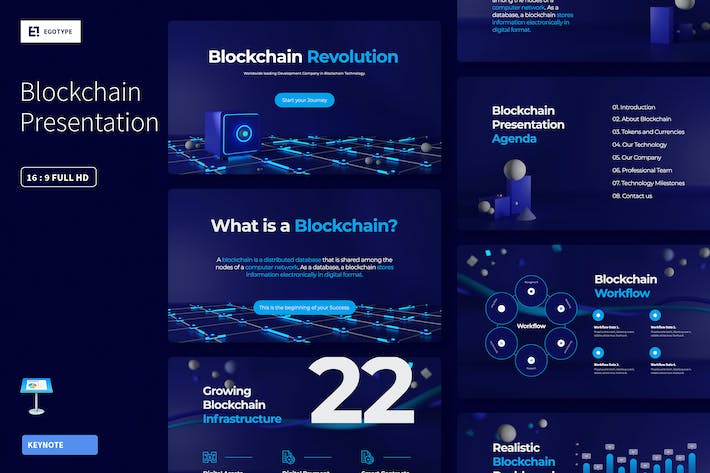 区块链技术与加密网络安全科技路演Keynote模板 - 乐喵办公