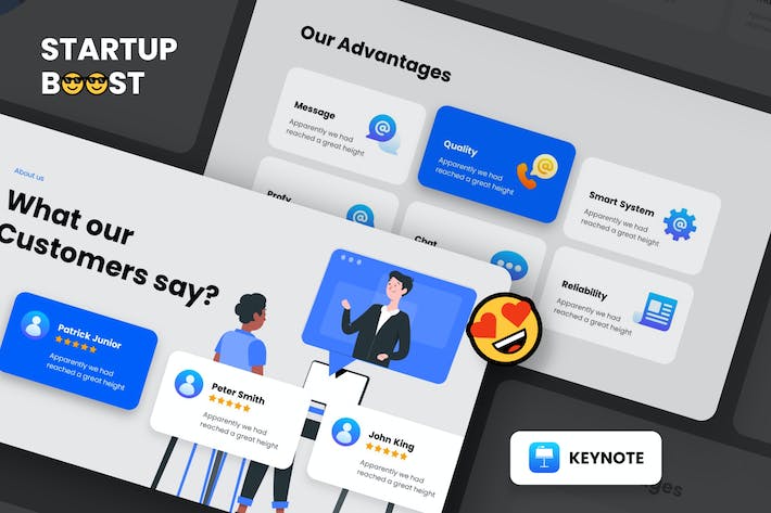 现代微立体(Soft-UI)视觉风格创意商务展示、通用项目路演Keynote模板 - 乐喵办公