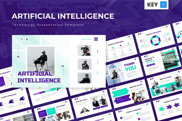 深度解析AI人工智能核心技术原理Keynote模板 - 乐喵办公