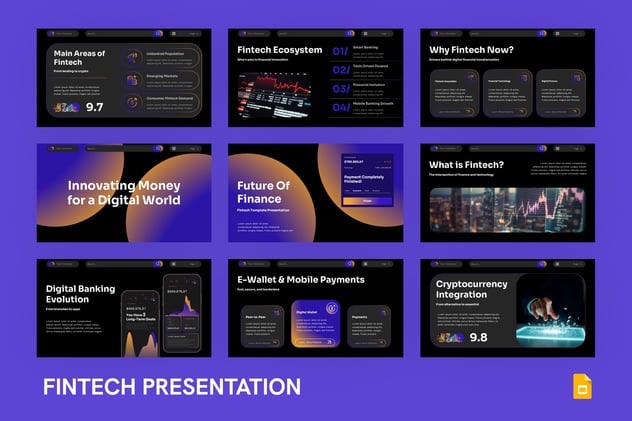 金融科技Fintech创新、数字金融项目融资方案PPT模板 - 乐喵办公