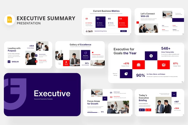 企业项目执行摘要(Executive Summary)精简展示PPT模板 - 乐喵办公
