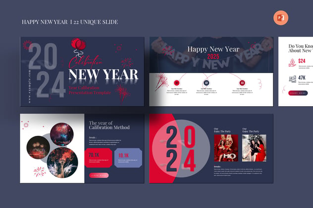 新年快乐主题公司年终经营总结报告与未来规划PPT模板 - 乐喵办公