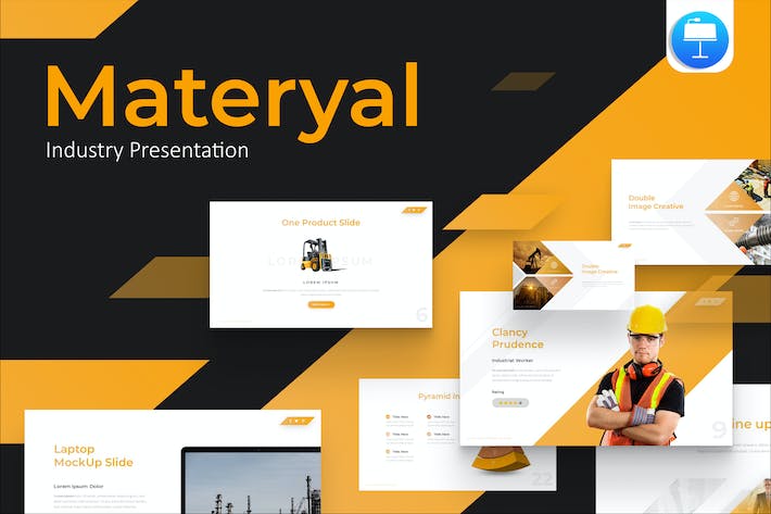 工业建筑设计方案与新型建筑工业材料产品推介Keynote模板 - 乐喵办公