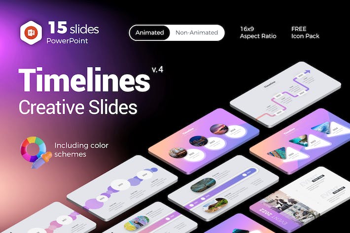 创意视觉风格项目执行里程碑、关键时间节点与工作流向Powerpoint模板 - 乐喵办公