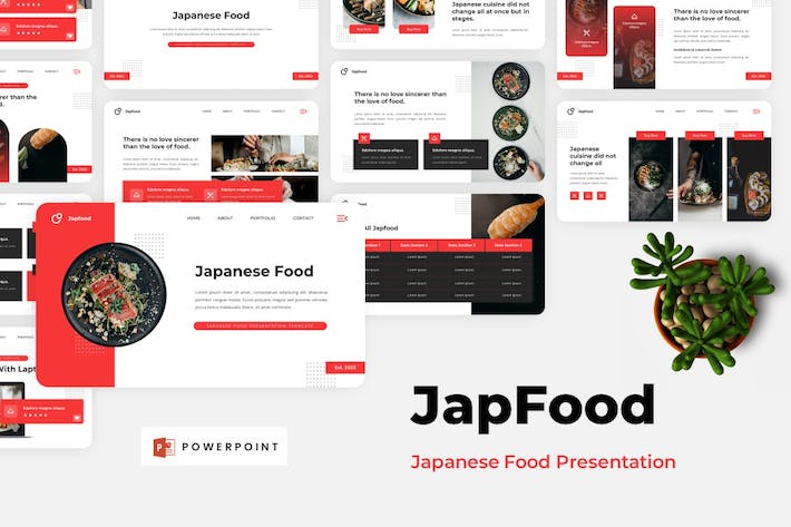 传统日本料理文化、精品寿司美食餐厅品牌介绍PPT模板 - 乐喵办公