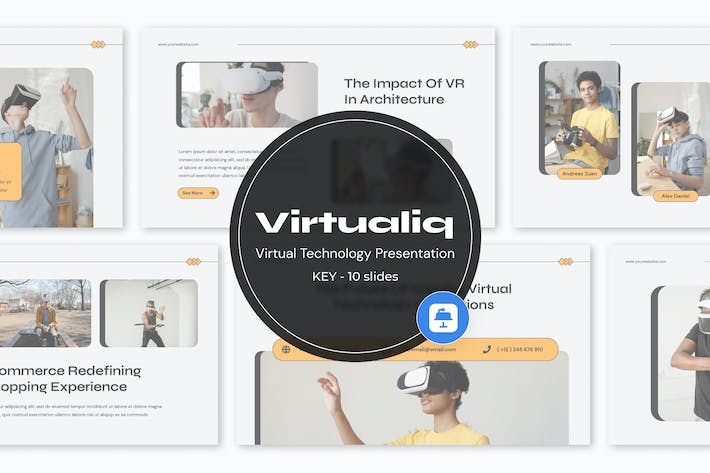 VR虚拟现实技术原理与行业应用展示Keynote模板 - 乐喵办公