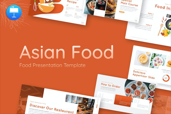 传统亚洲美食烹饪技艺教学与饮食文化宣传展示Keynote模板 - 乐喵办公