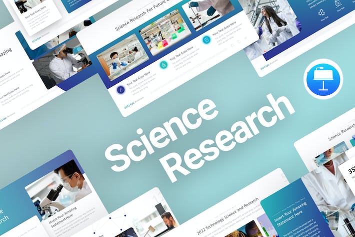 尖端科学技术研究成果转化与学术论文数据可视化展示Keynote模板 - 乐喵办公