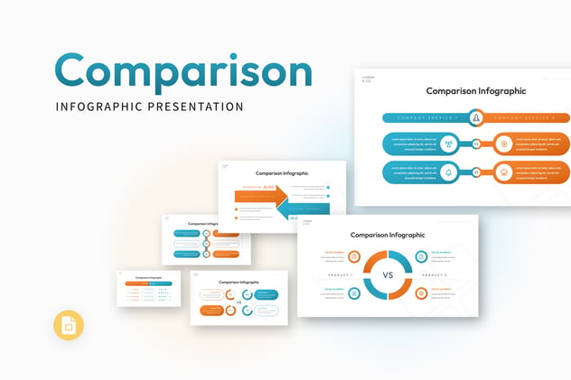 直观化数据对标分析图形与行业Benchmark基准衡量PPT模板 - 乐喵办公