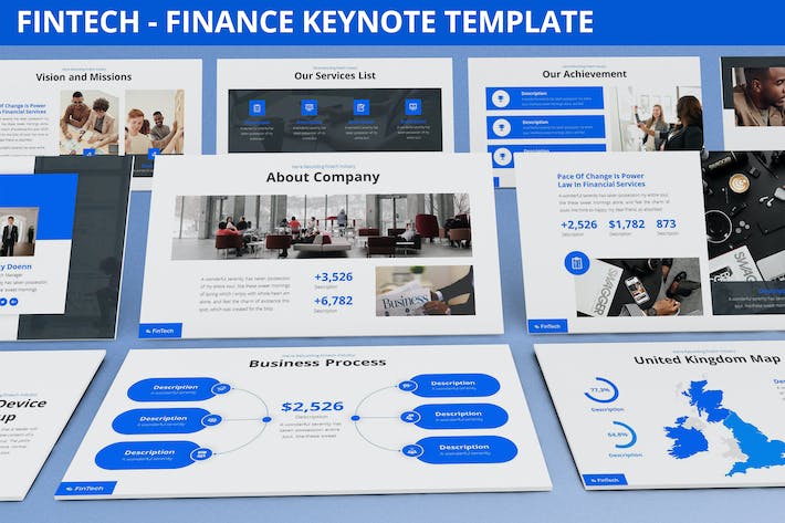 金融科技(FinTech)行业趋势与创新应用Keynote模板 - 乐喵办公