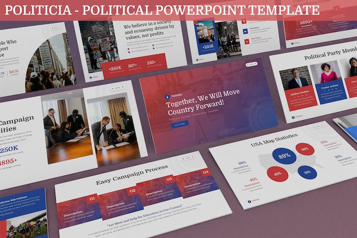 竞选活动演讲方案与国际政治家个人简历介绍主题PowerPoint模板 - 乐喵办公