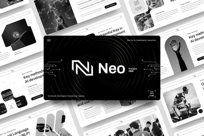 人工智能驱动创新技术方案落地应用展示Keynote模板 - 乐喵办公
