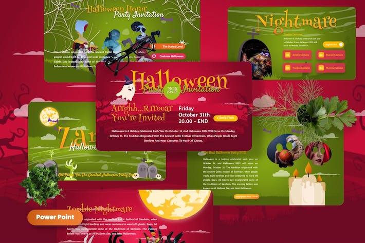 趣味万圣节(Halloween)节日派对策划与宣传展示PPT模板 - 乐喵办公