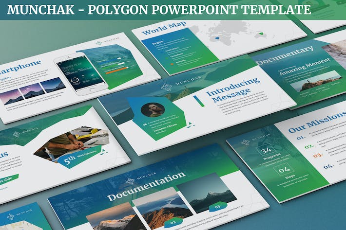 几何多边形风格创意设计展示与现代商务汇报方案PowerPoint模板 - 乐喵办公