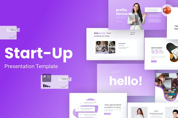互联网创业公司商业模式初创团队核心优势介绍PPT模板 - 乐喵办公