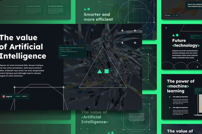 AI人工智能与VR虚拟现实技术融合应用及开发方案PowerPoint模板 - 乐喵办公