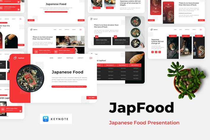 传统日本食品文化、日式料理餐厅招牌菜品推介Keynote演讲 - 乐喵办公