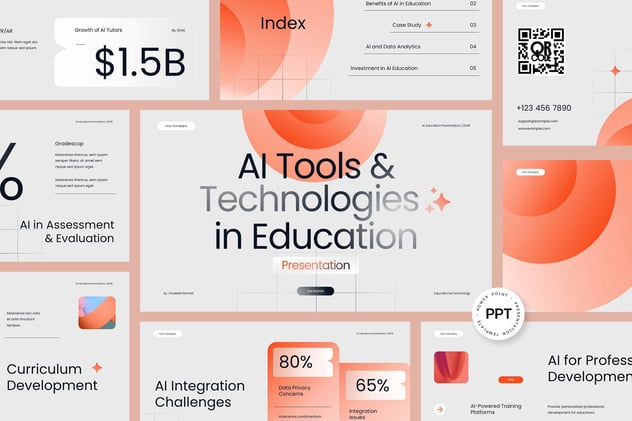 AI人工智能技术商业教育培训方案PPT模板 - 乐喵办公