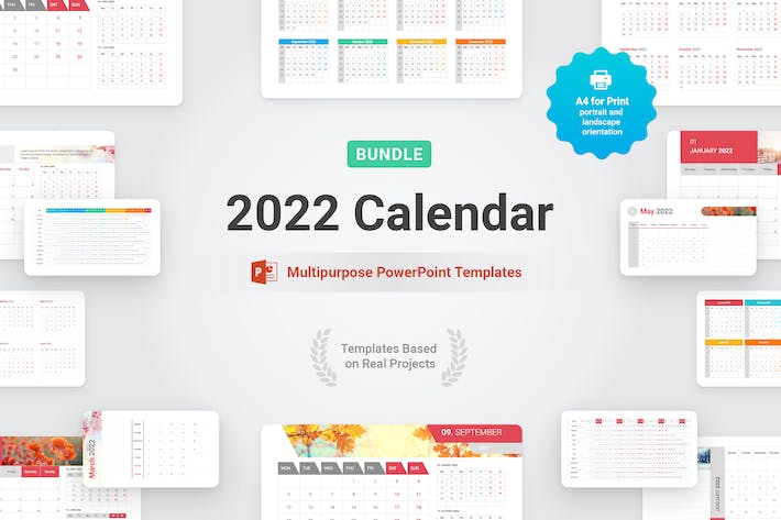 2022年度日历工作计划安排表PPT模板 - 乐喵办公