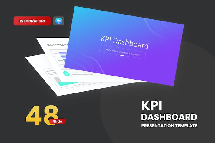 业绩监控中心、关键绩效指标KPI数据仪表板与可视化图表Keynote模板 - 乐喵办公