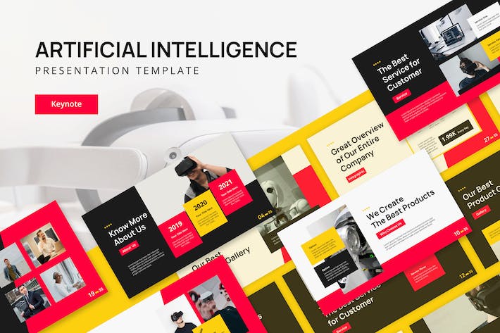 AI人工智能全场景技术应用解决方案展示Keynote模板 - 乐喵办公