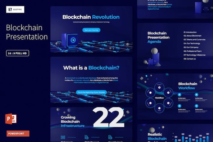 金融科技加密技术与区块链行业发展趋势分析PPT模板 - 乐喵办公