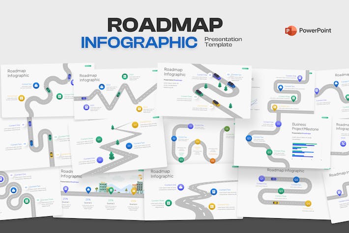 企业产品路线图（Roadmap）、长期战略规划展示PPT模板 - 乐喵办公