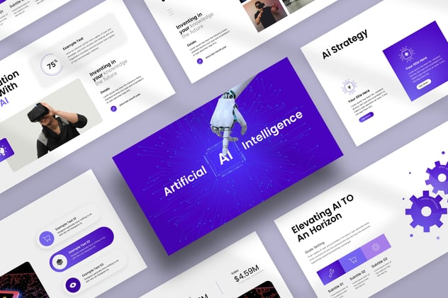 AI人工智能核心技术与未来科技感Keynote模板 - 乐喵办公
