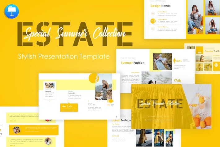 新品发布手册、时尚创意服装品牌形象与系列产品展示Keynote模板 - 乐喵办公