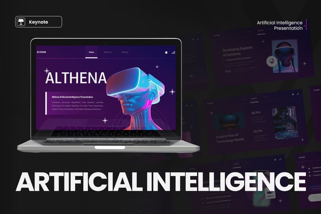 AI人工智能科技创新实践应用Keynote模板 - 乐喵办公