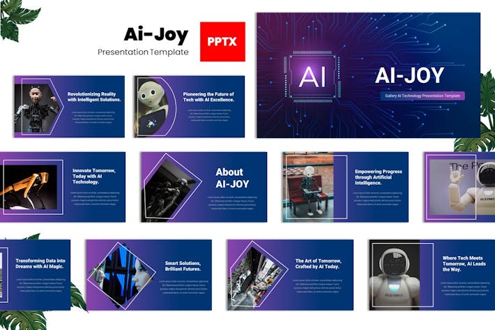 AI智能机器人研发及IT前沿技术报告PPT模板 - 乐喵办公