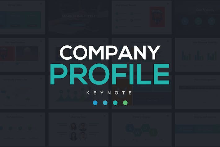 蓝绿清新公司简介商业计划合作项目推广Keynote模板 - 乐喵办公