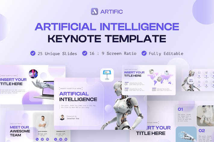 高端AI人工智能算法研发与智慧科技产业报告Keynote模板 - 乐喵办公