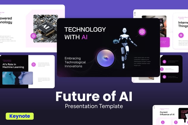 AI人工智能未来发展趋势科技Keynote模板 - 乐喵办公