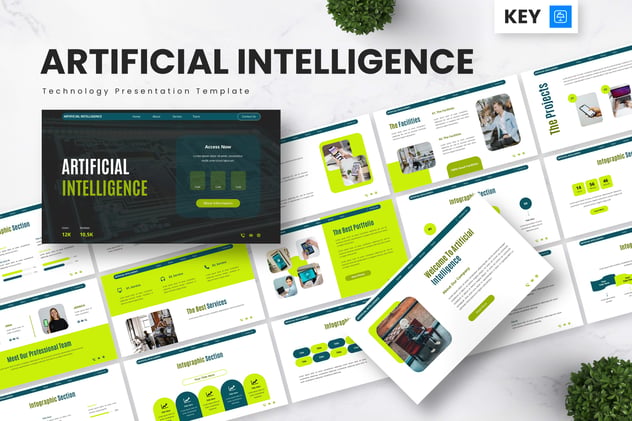 人工智能AI核心技术研发及未来趋势Keynote模板 - 乐喵办公