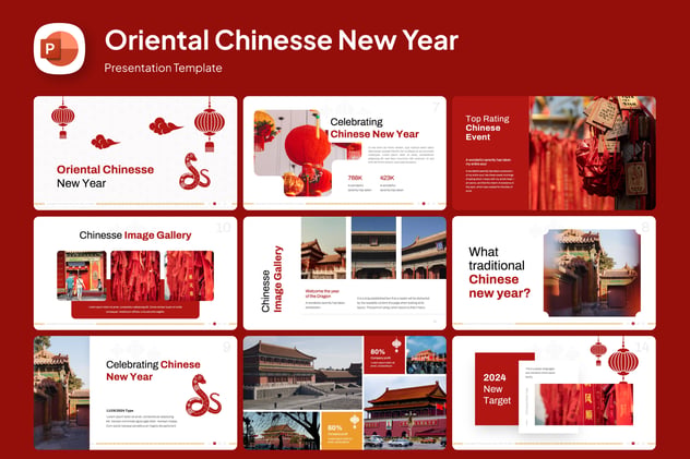 中国农历新年传统文化习俗介绍与春节节日百科科普PPT模板 - 乐喵办公