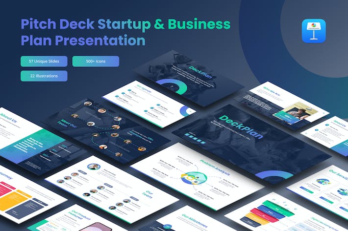 创业公司品牌宣传业务合作计划与团队介绍Keynote模板 - 乐喵办公