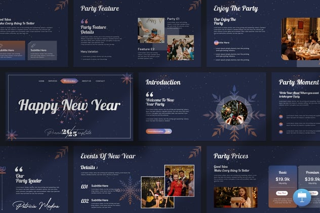 创意新年活动主题视觉方案与年度盛典核心议程Keynote模板 - 乐喵办公