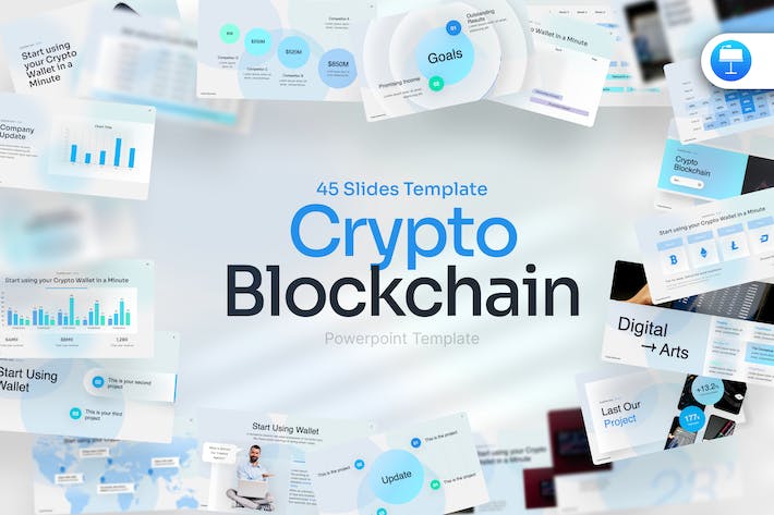 科技加密技术解析与区块链行业应用趋势Keynote模板 - 乐喵办公