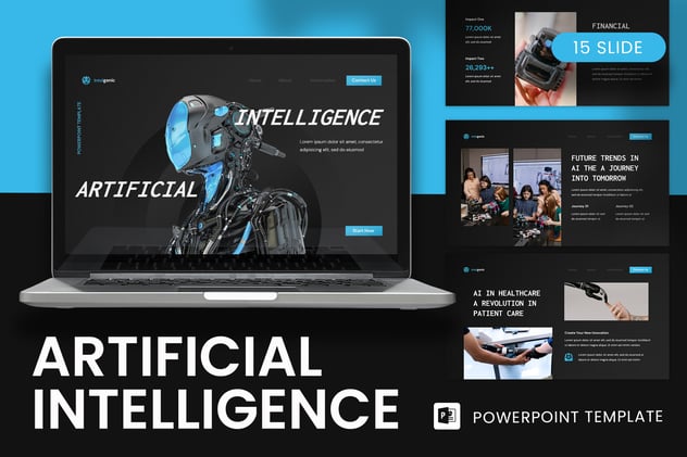 AI人工智能科技企业数字化创新应用PPT模板 - 乐喵办公