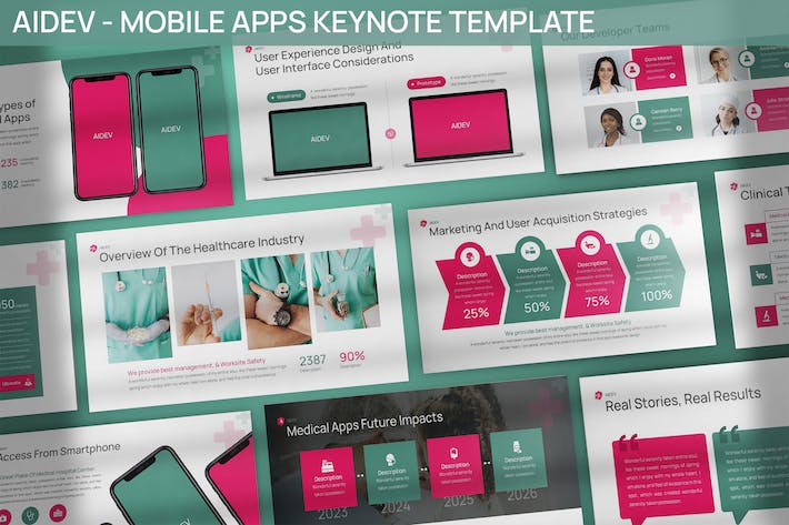 移动应用App软件开发全生命周期管理与产品上线推广方案Keynote模板 - 乐喵办公