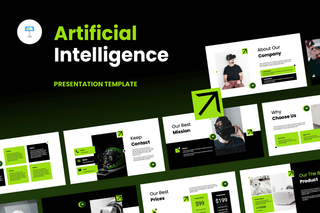 AI人工智能科技发展趋势分析Keynote模板 - 乐喵办公