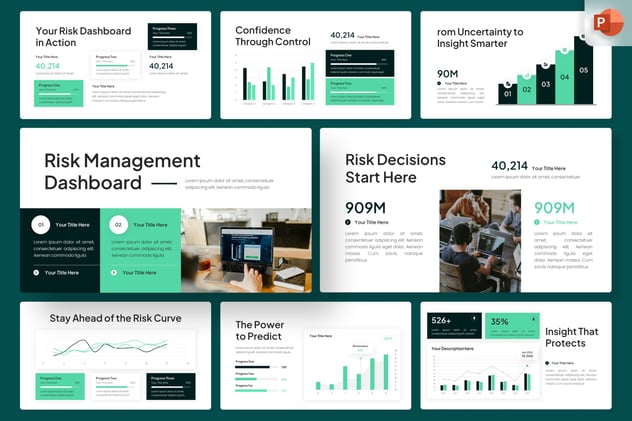 稳健运营屏障、企业级风险管理仪表板(Dashboard)监控系统逻辑与应用PPT模板 - 乐喵办公