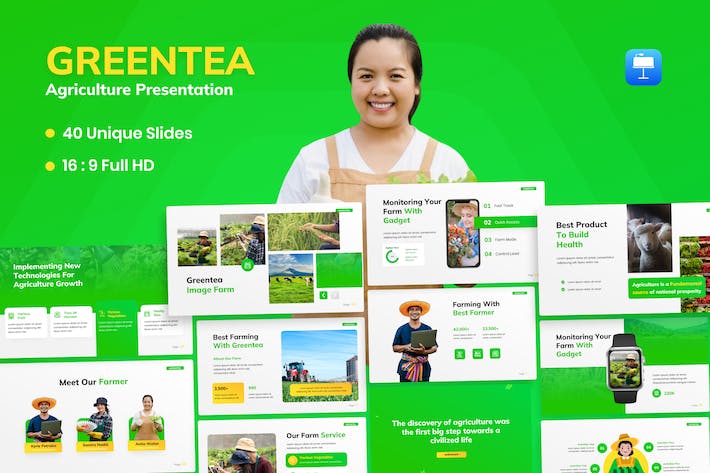 绿色可持续农业愿景、生态农业技术应用演讲Keynote模板 - 乐喵办公