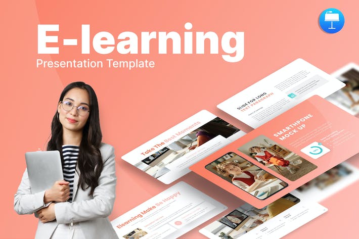 现代化E-learning在线教育平台建设方案与远程数字化教学课件Keynote模板 - 乐喵办公