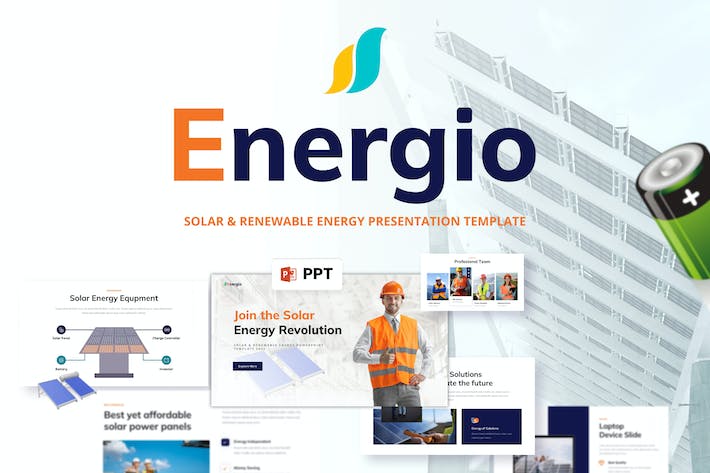 太阳能光伏产业技术研究、绿色能源转换效率分析与推广Powerpoint模板 - 乐喵办公