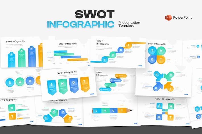 市场环境深度调研、SWOT 逻辑架构信息图表PPT模板 - 乐喵办公